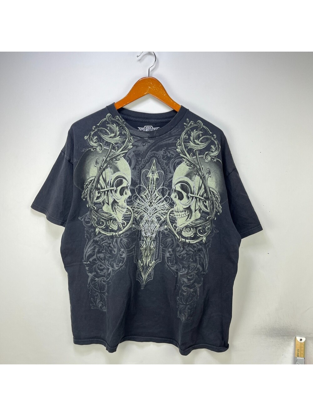 Vintage MMA Elite Skull Gothic Cross Grunge T Shirt XXL